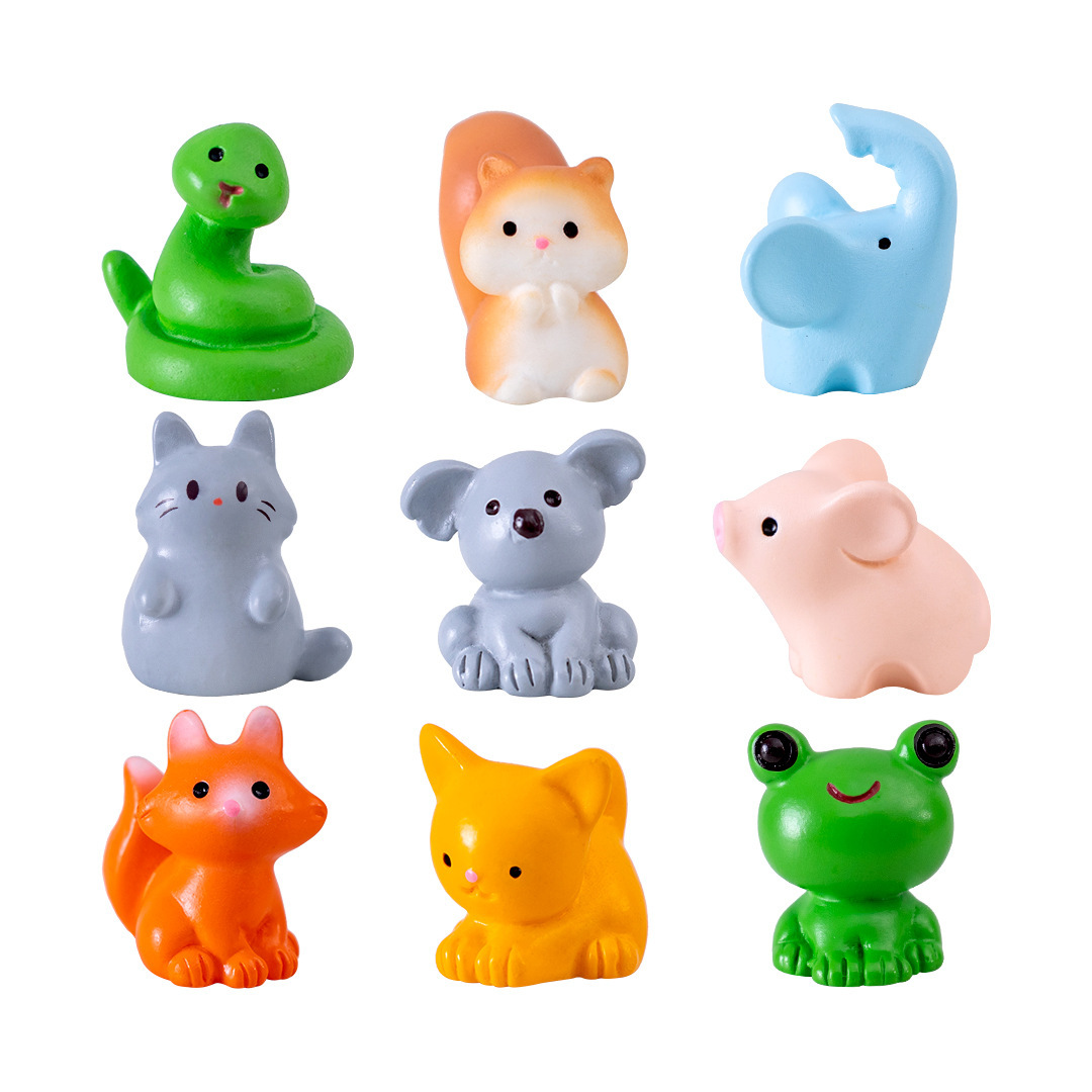 Moss Micro-Landscape Creative Cute Little Animals Frog Little Yellow Duck Figurine Decorations Miniature Mini Ornaments