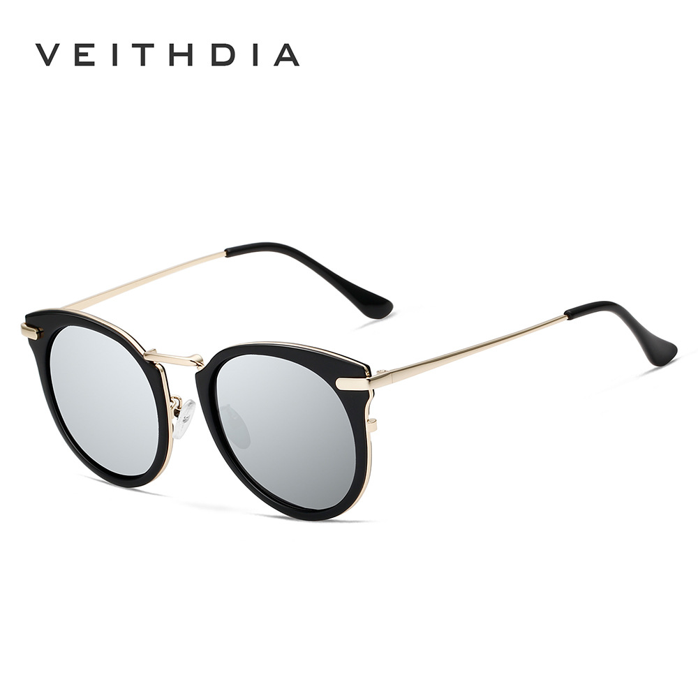 Moda de las mujeres ronda polarizada protección UV TR90 doble círculo ojo gato Gafas Sol 2022 nuevo en stock 3064