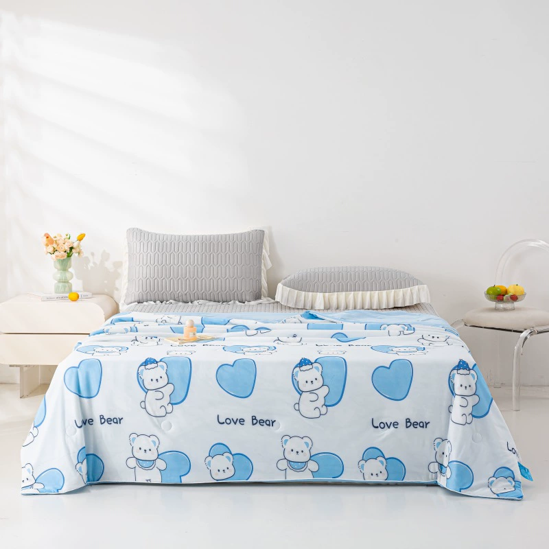 Летнее одеяло из шёлка, супермягкое, с принтом, прямая трансляция 2025 года