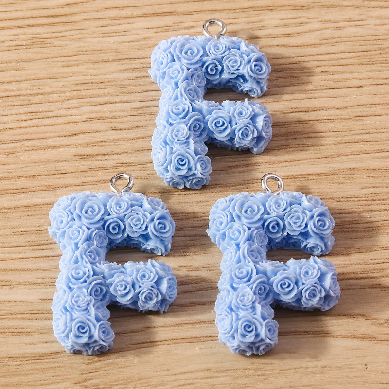 30g Weight DIY Jewelry Accessories Classification 10 Pieces Quantity Plastic Material Letter, Rose Pattern Stoving Varnish Design Cartoon Style, Romantic Style 10 Pieces Plastic Letter Rose 8