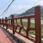 水泥仿藤护栏户外景区仿石园林仿藤仿树皮栏杆池塘河道扶手栏定制