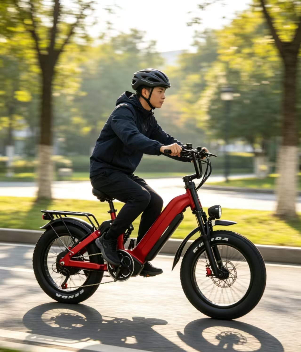 Exclusive cross-border supply of new models 20inch Fat tire 2-wheel electric motorcycle soft-tail mountain electric bicycle