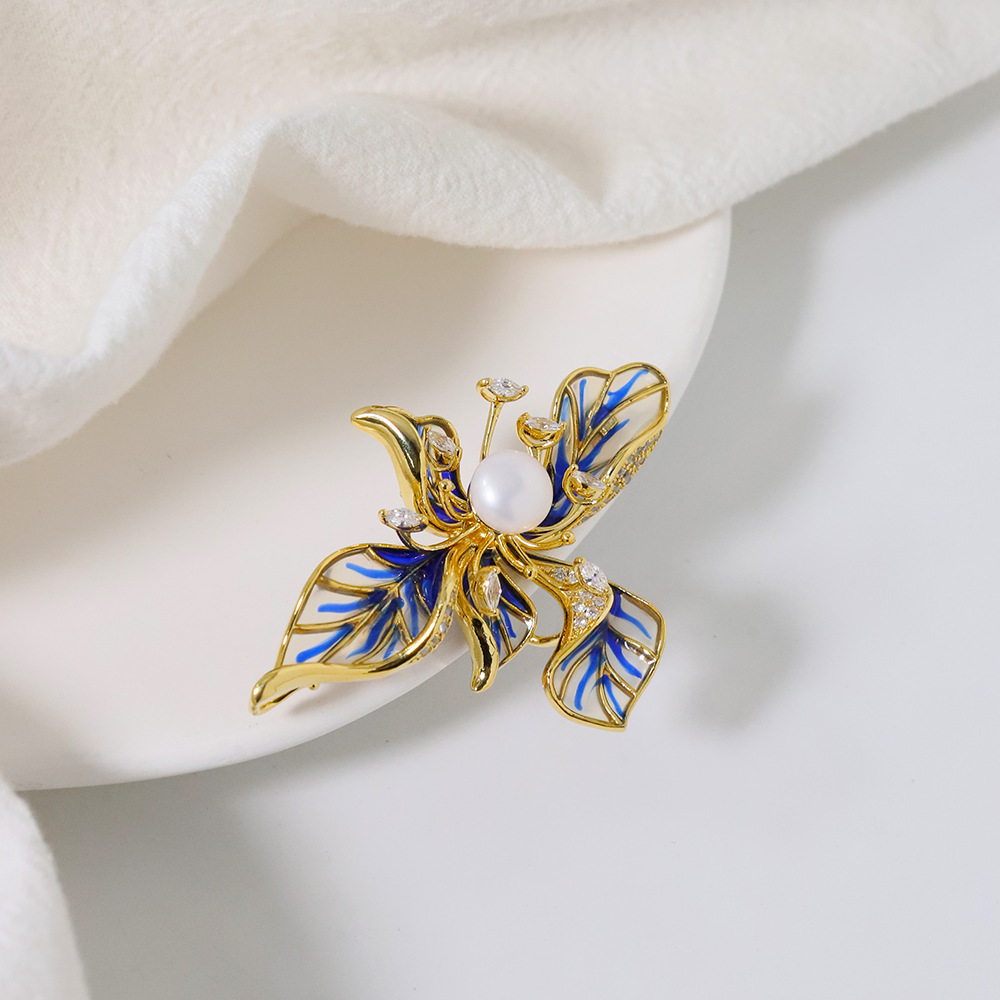 Jingtai nuevo broche de flores chinas de alta calidad esmalte esmalte broche de alto nivel sensación de pecho accesorios abrigo