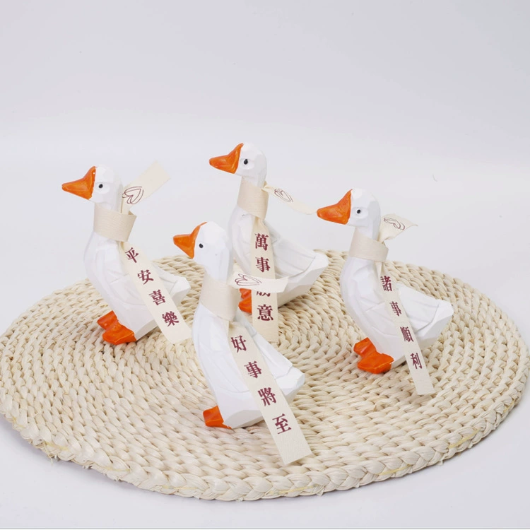 Ping An Happy Duck Давай Белый Гусь Украшение Креативный подарок на день рождения Украшение дома Фотография Реквизит Фотография