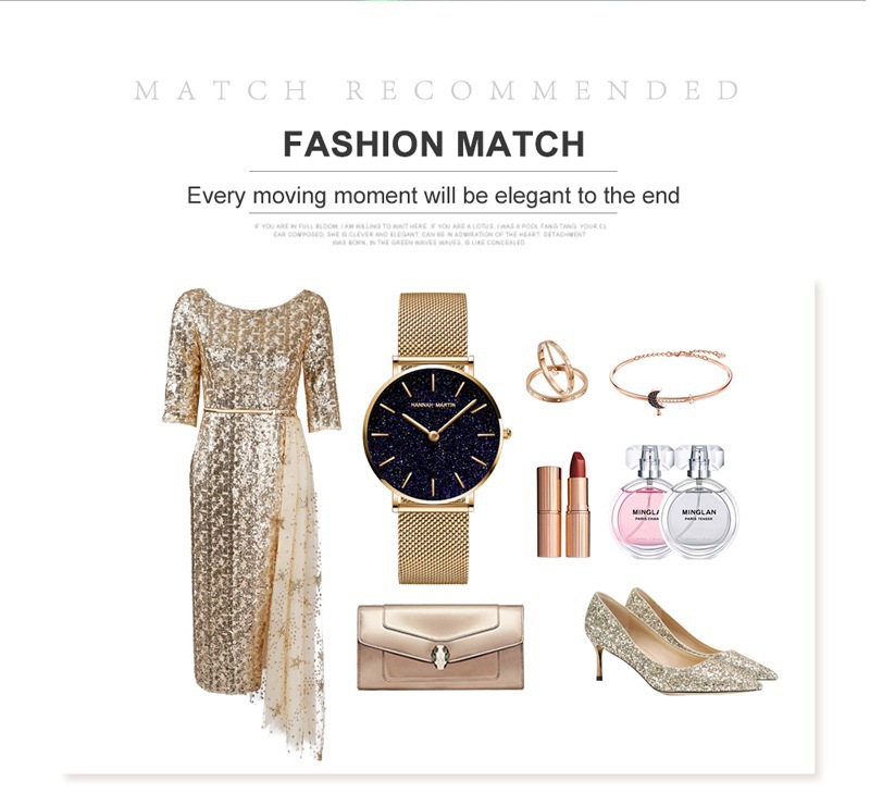 Uhrwerk Quarzuhr Sternenhimmel Damenuhr Lässige Gürteluhr Damen_voghion.com