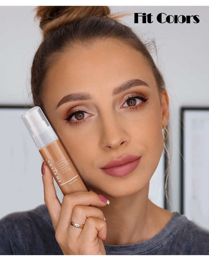 Fit Colors 8-color foundation is easy to push away, holding makeup, matte, concealer, face repairing, liquid foundation,_voghion.com