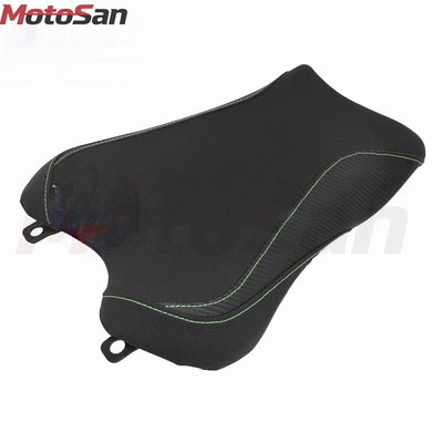 Suitable for Kawasaki ZX-10R ZX10RR Motorcycle cushion - front-seat-cushion-black-with-green-stitching