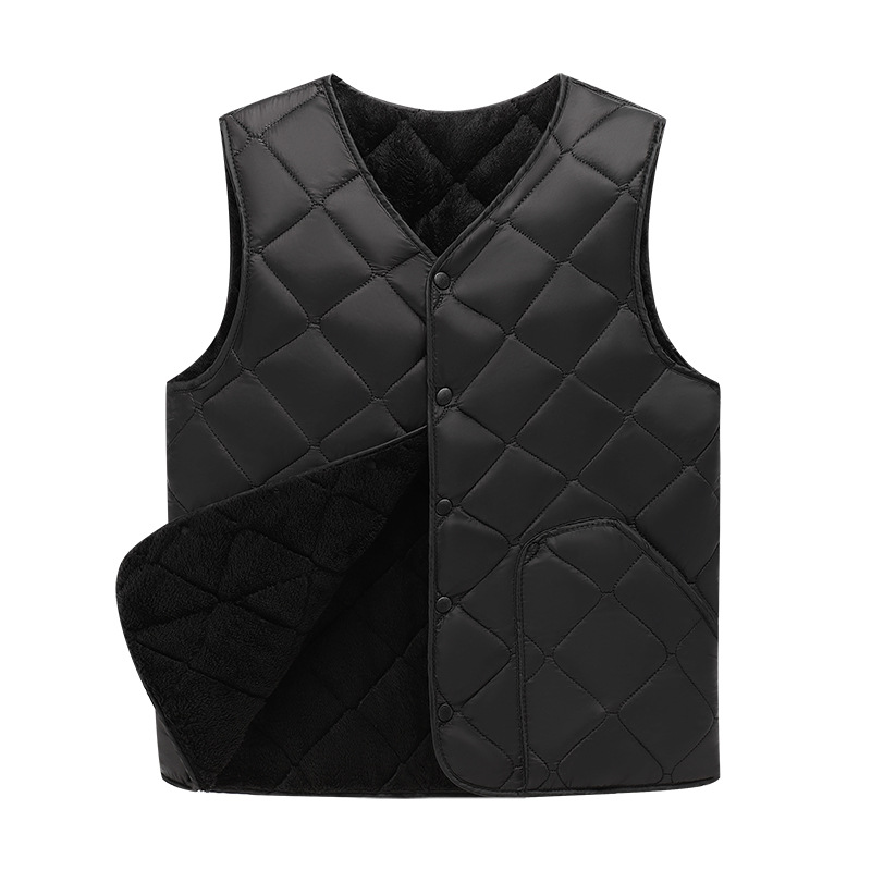 Algodón de pluma transfronteriza chaleco de caballo masculino para jóvenes calientes y delgados con camisa gruesa para hombros de otoño y invierno de mediana edad chaleco de vestir en el interior