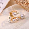 Brand design one size ring from pearl, Korean style, trend of season, on index finger