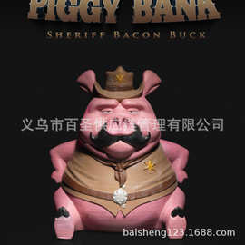 跨境新品搞怪牛仔小猪存钱罐151
