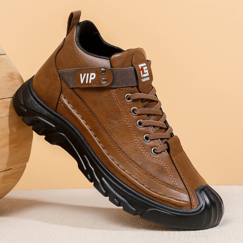 Einzelne optionale Winterstiefel von Martin für Herren, fleecegefüttert, dick gepolstert, warm, hoch geschnitten, bequem, große Baumwollschuhe_voghion.com