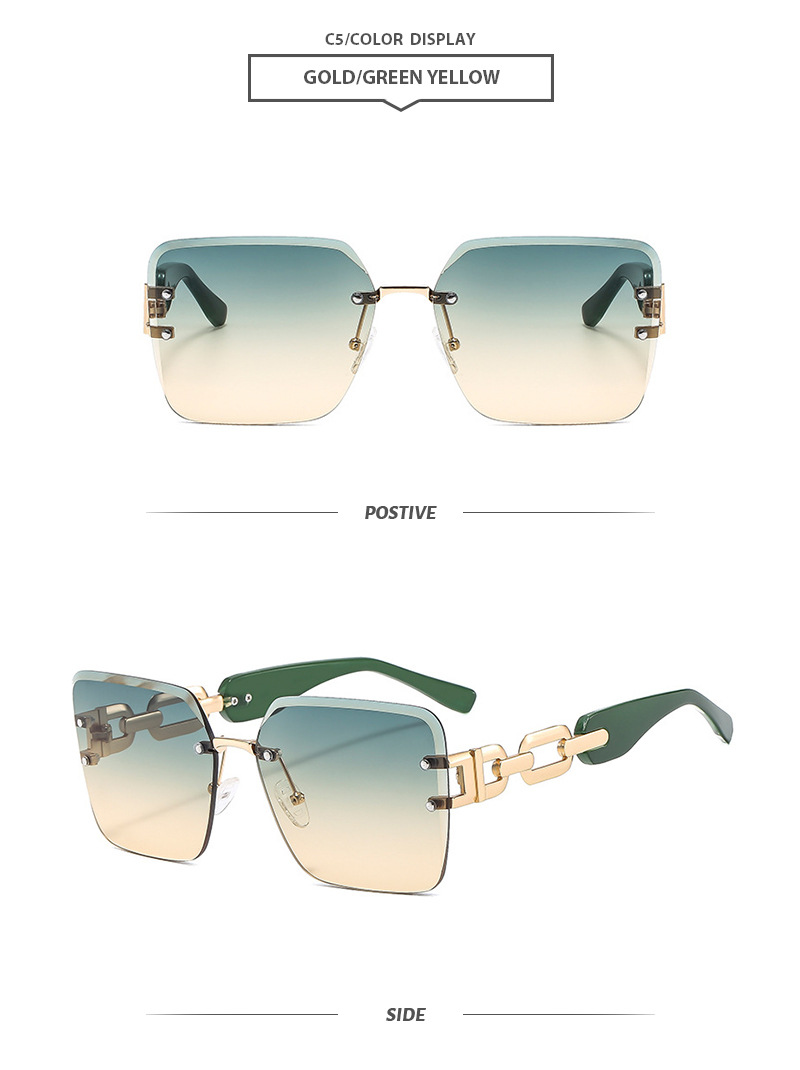 Unisex Gender Vacation Simple Style Streetwear Solid Color PC UV400 Protection Square Frameless Women's Sunglasses