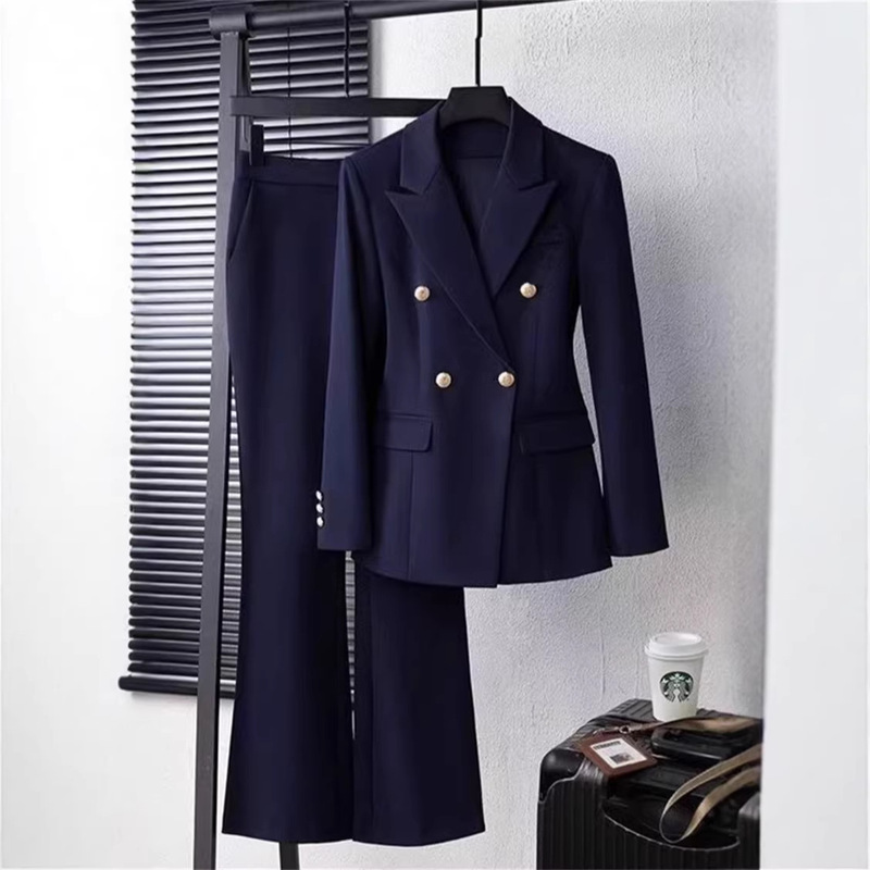 Professional Suit Set for Female College Students, Interview Formal Wear, Wrinkle-Free, High-End Commuter Two-Piece Set, New Spring and Autumn Style with a Sense of Sophistication