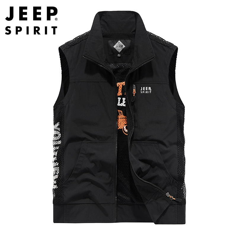 2021 Повседневный нагрудный однотонный кардиган на молнии Молодежный свободный трехмерный патч-сумка жилет 0733