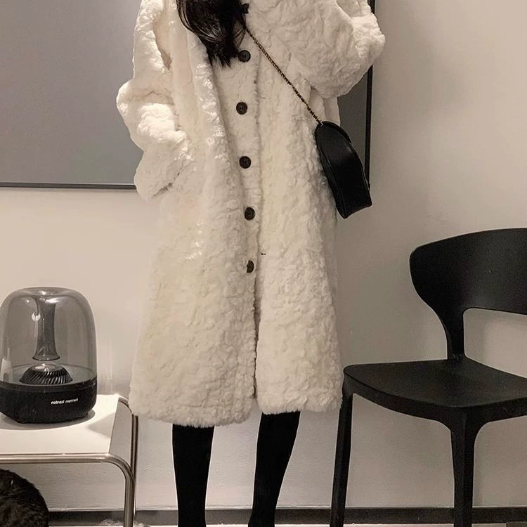 Long design velvet jacket, loose fit, increased thickness