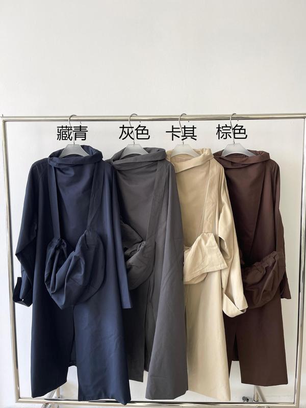 2025秋冬新款高街复古英伦风长款风衣系带收腰立领外套风衣21182|undefined