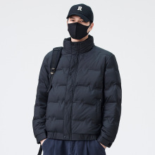 冬季羽绒服男短款跨境潮牌爆款纯色立领可二开白鸭绒加厚保暖外套