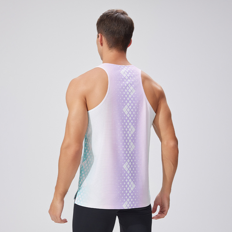 K New Sports Vest Men's Sleeveless Printed Fitness Vest Running Breathable Lightweight Quick Drying Vest_viptrois.com