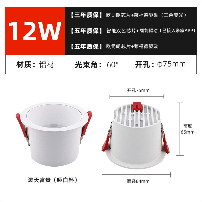 [classic] 75 openings 12 watts matte white