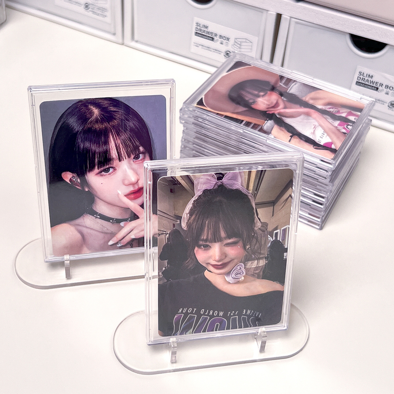 Transparent Small Card Display Frame Desktop Stand 3inch Card Slots Celebrity Card Storage Polaroid Photo Frame Transparent Small Card Display Frame Desktop Stand 3inch Card Slots Celebrity Card Storage Polaroid Photo Frame