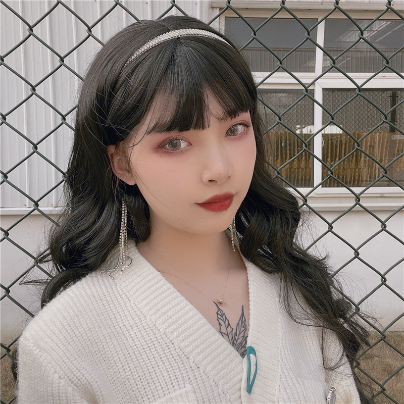 Tiktok Live Streaming Wig with Tassels and Rhinestone Headband, Integrated Long Curly Hair, High-Temperature Fiber Half Wig, Direct Sale from Manufacturer Tiktok Live Streaming Wig with Tassels and Rhinestone Headband, Integrated Long Curly Hair, High-Temperature Fiber Half Wig, Direct Sale from Manufacturer