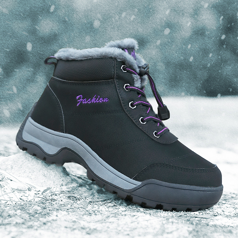 Invierno, botas de nieve de ancianos, zapatos de algodón caliente gruesos, zapatos de abrasión de gran tamaño, zapatos de comercio exterior al aire libre, zapatos de hombre y mujer transfronterizos