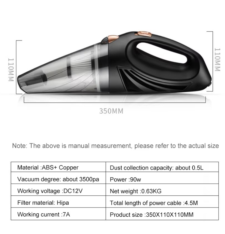 New Cross-Border Small Portable Car Vacuum Cleaner for Home and Car Use with High Suction Power and Brushless Motor