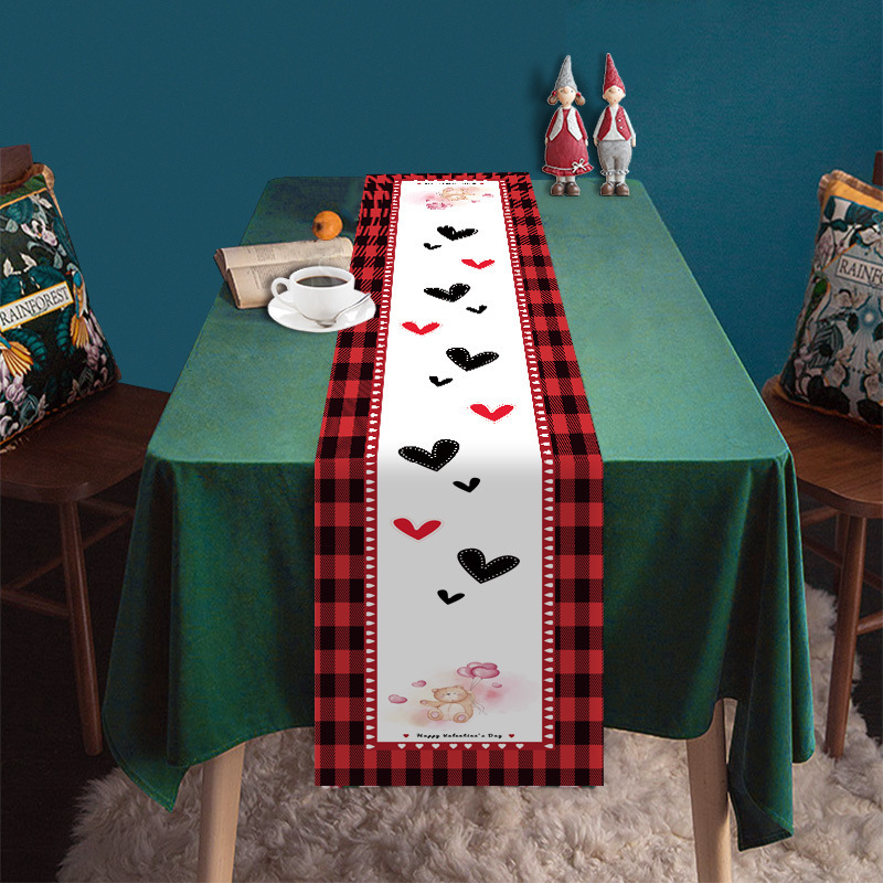 Transfronterizo nuevo día de San Valentín camino de mesa Lino impreso mantel hogar Decoración sofá fiesta Festival atmósfera Decoración