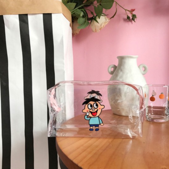 Bolsa de cosméticos transparente estilo coreano, impermeable y de gran capacidad, neceser portátil para viaje