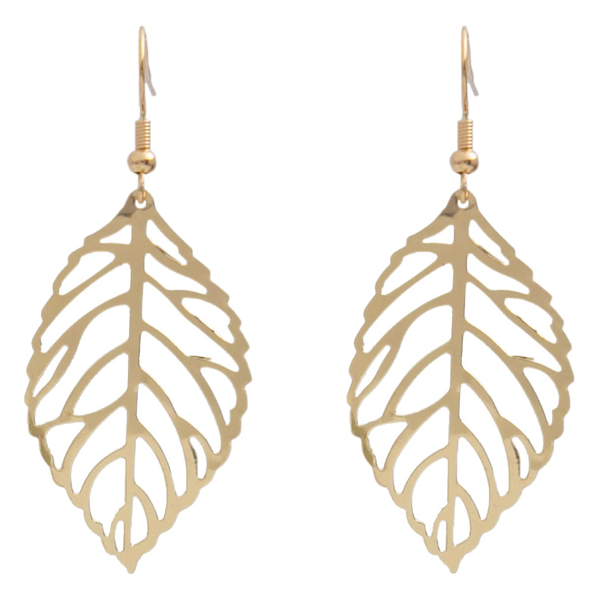 E614 Yiwu ventas directas de la fábrica de Europa y América de moda creativa simple Mori hoja de metal pendientes