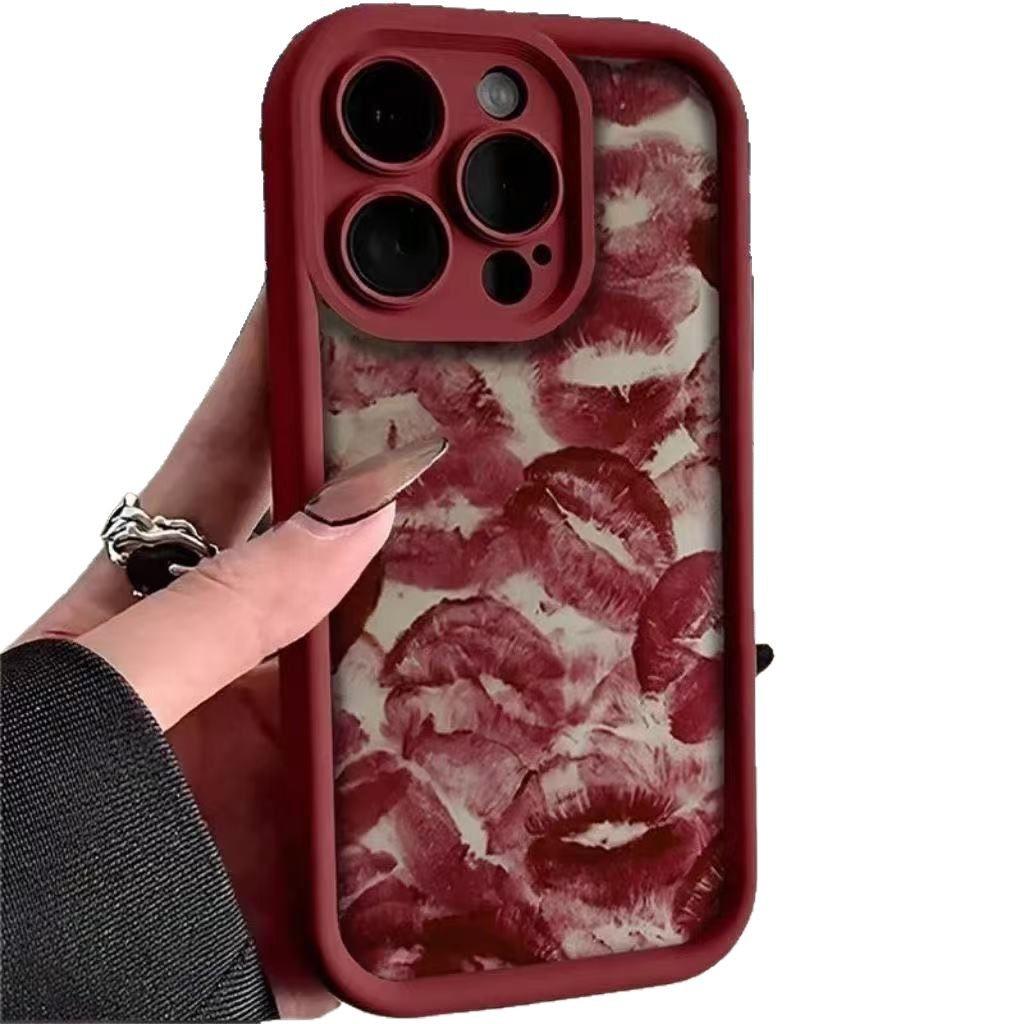 Impresión de labios de moda para iPhone 16 funda para teléfono móvil Apple 15pro transfronterizo 14 Europa y América 13promax nuevo 12x
