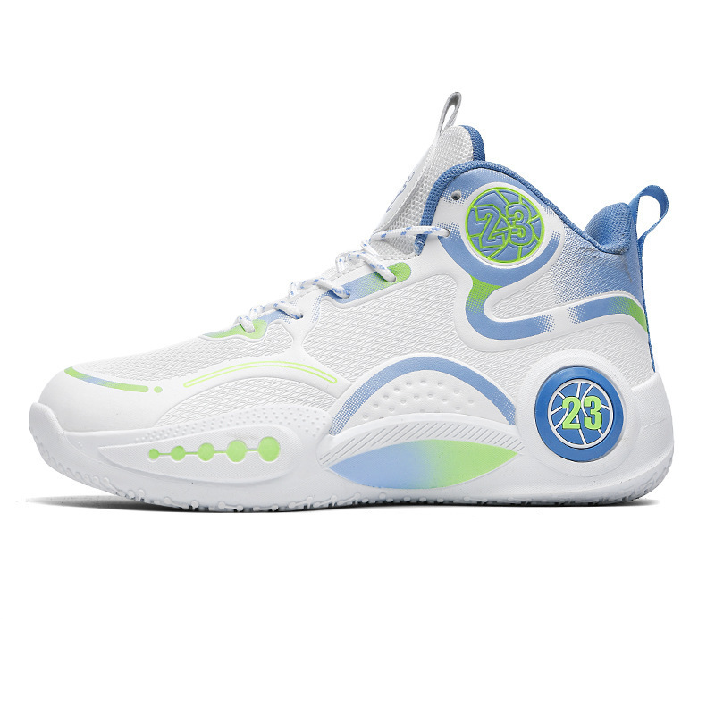 No.23 High-top sneaker Men's Summer Breathable Junior High School Students' Shock Absorbing Basketball Shoes Men's Teenagers Running Ball Shoes