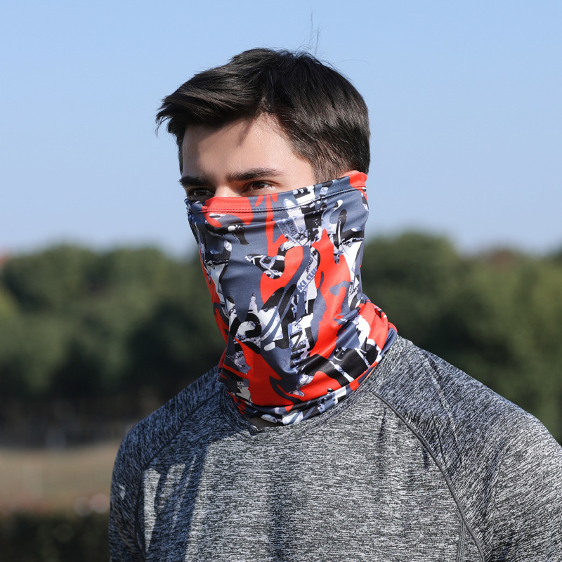 Desert Sun and Dust Protection Face Mask with Neck Cover, One-Piece Face Shield, Ear-Hanging Scarf, Cycling Outdoor Summer Face Cover