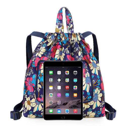 Manufacturer wholesale new drawstring backpack women's folding storage bag sports fitness bag drawstring pocket travel women's backpack