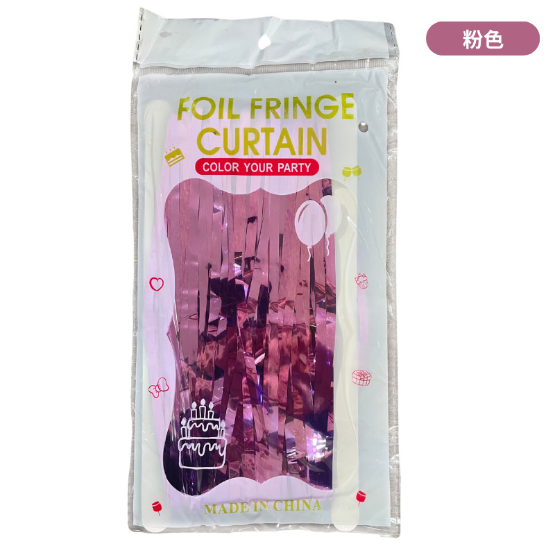 Meizhihai1 * 2 M raya colorida brillante lluvia cortina de seda Navidad boda etapa cumpleaños Fondo diseño props
