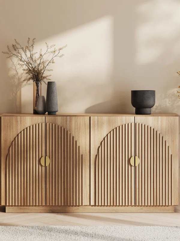 Medieval Retro Style Oak Sideboard All Solid Wood Decorative Cabinet Light Luxury Living Room Storage Cabinet Storage Side Cabinet