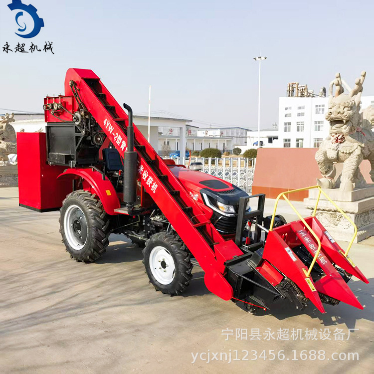 多缸车带玉米收获机农用背负式玉米收割机秸秆粉碎带扒皮收玉米机