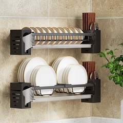 Kitchen dish storage racks, various supplies for household use, no punching, wall-mounted draining dish racks wholesale