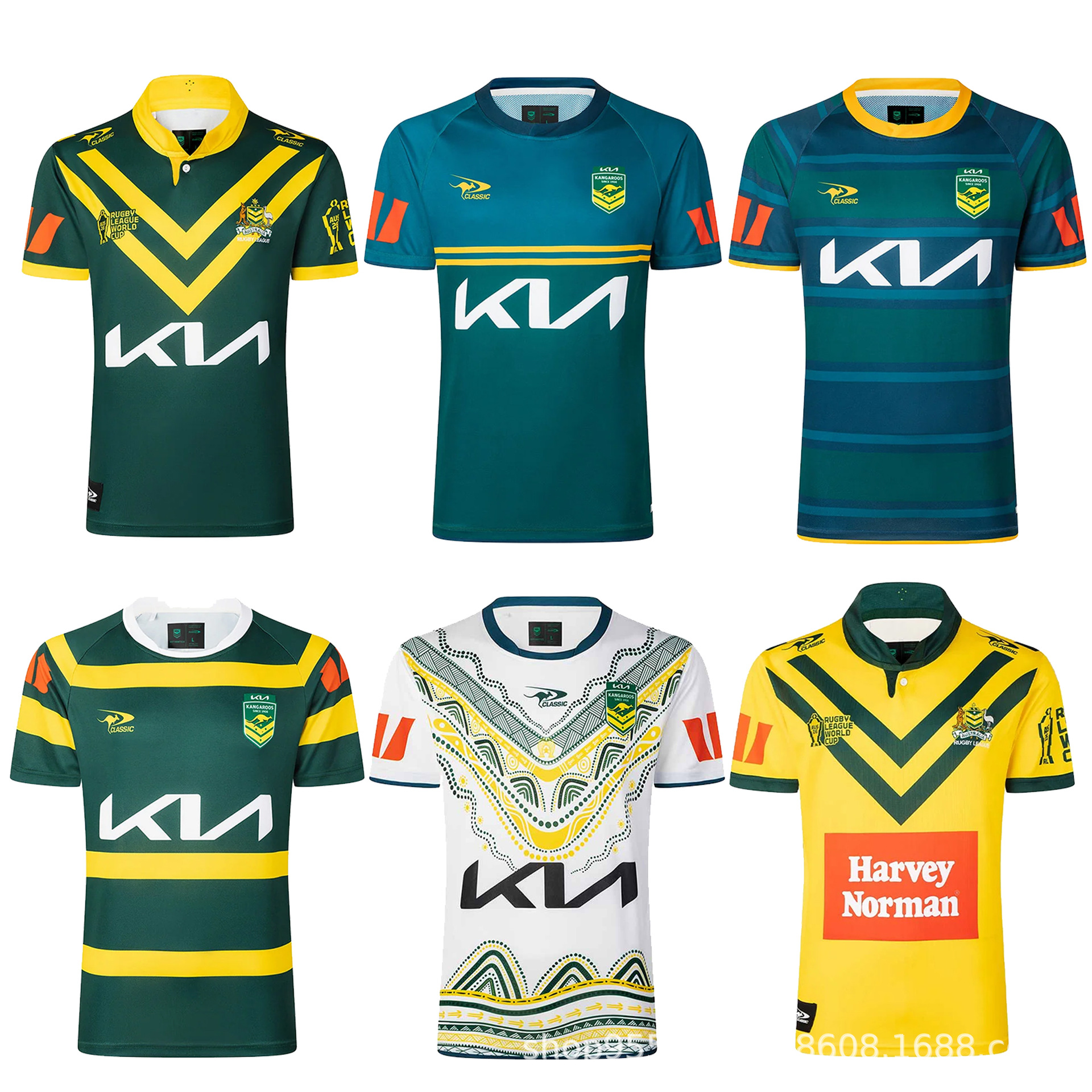 Australian Kangaroos 2026 rugby jersey, men's short-sleeved game shirt