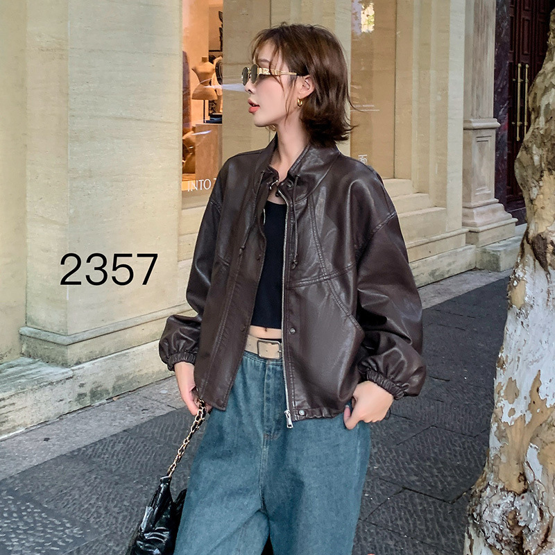 Genuine Leather Women's Leather Jacket 2025 New Korean Style Loose Goatskin Casual Trendy Foreign Style Motorcycle Leather Jacket