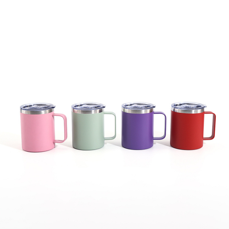 Hochwertiger 350-ml-Vakuumbecher mit Deckel, doppelwandiger Isolierbecher aus Edelstahl 304, tragbarer Kaffeebecher mit Griff_voghion.com