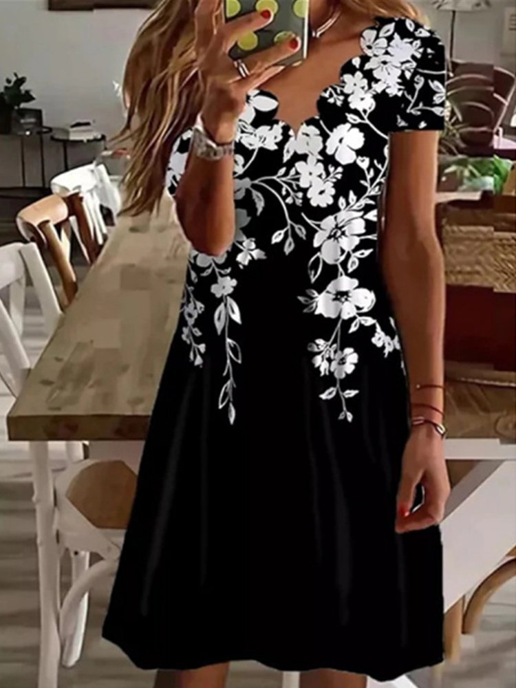 , Wish, , Independent Stores: New Summer European And American Women's Clothing, Digital Print V-neck_ecoleips.com