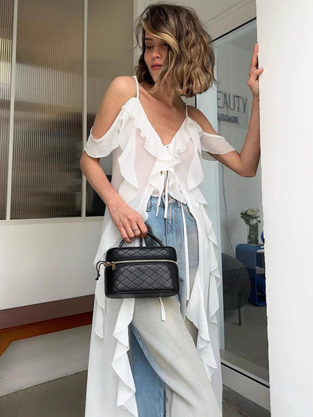 white shiffon summer dress