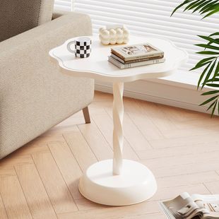 Cream Style Coffee Table Simple Modern Mobile Sofa Small Side Table Small Round Table Bedside Storage Rack Bedside Table