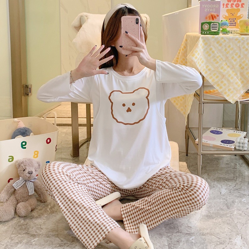 Venta al por mayor transfronteriza primavera y otoño ropa de confinamiento pijamas de maternidad de manga larga verano Delgado flojo posparto ropa de hogar de enfermería comercio exterior