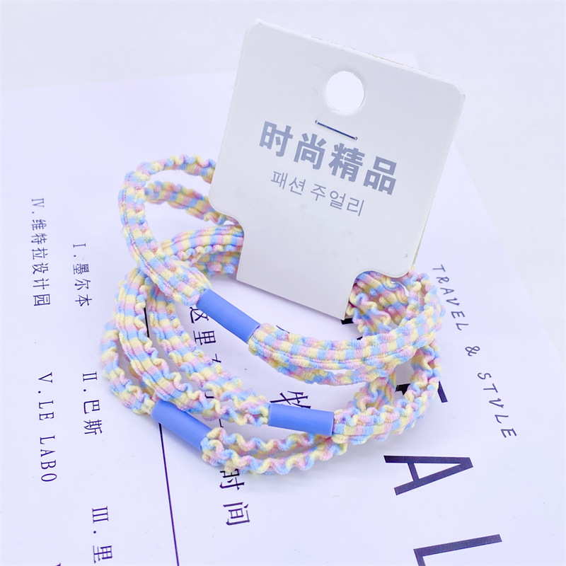 Estilo coreano accesorios para el cabello básico doble encaje renderizado trenza cuerda de pelo 3 Orden Tarjeta de tamaño de la barra de la cuerda del pelo banda de goma anillo de pelo