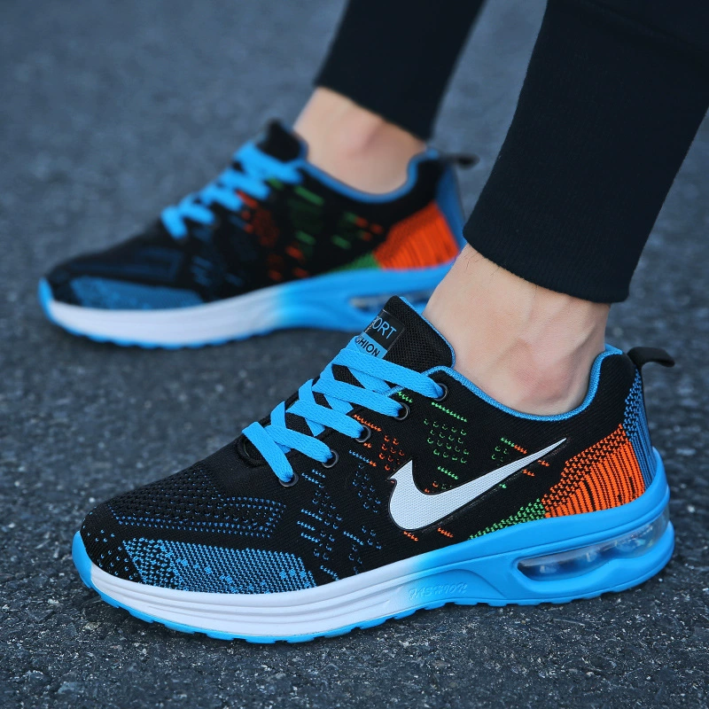 Спортивная обувь мужская 2024 летняя новая летающая тканевая ткань повседневная воздушная подушка туристическая обувь для бега мужская обувь shoes men