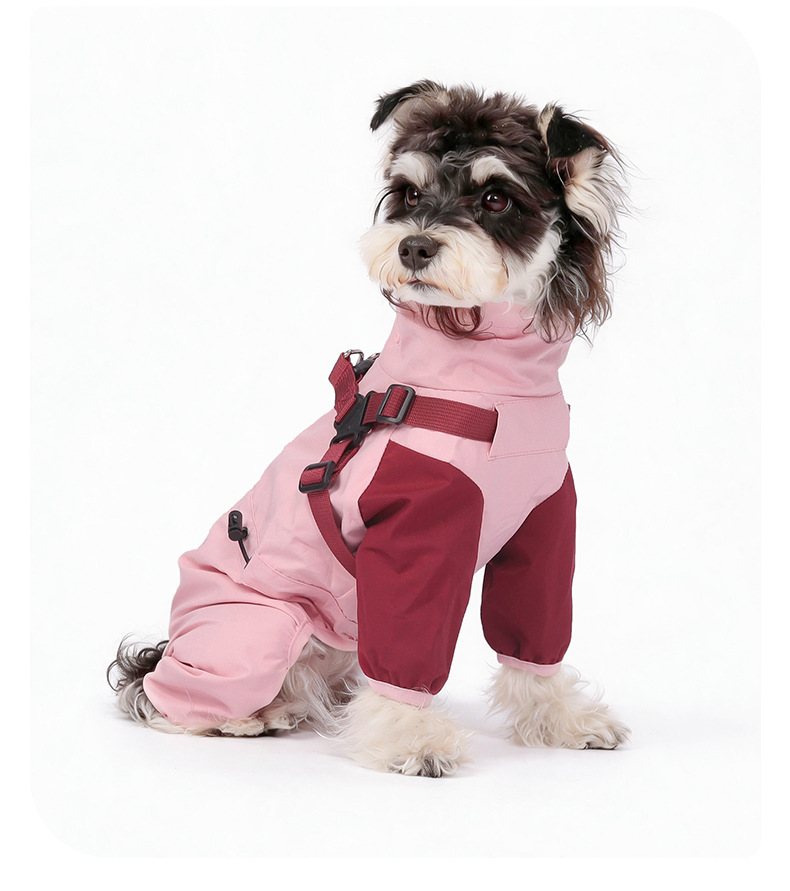 Waterdichte regenjas voor honden met capuchon en vier poten_voghion.com