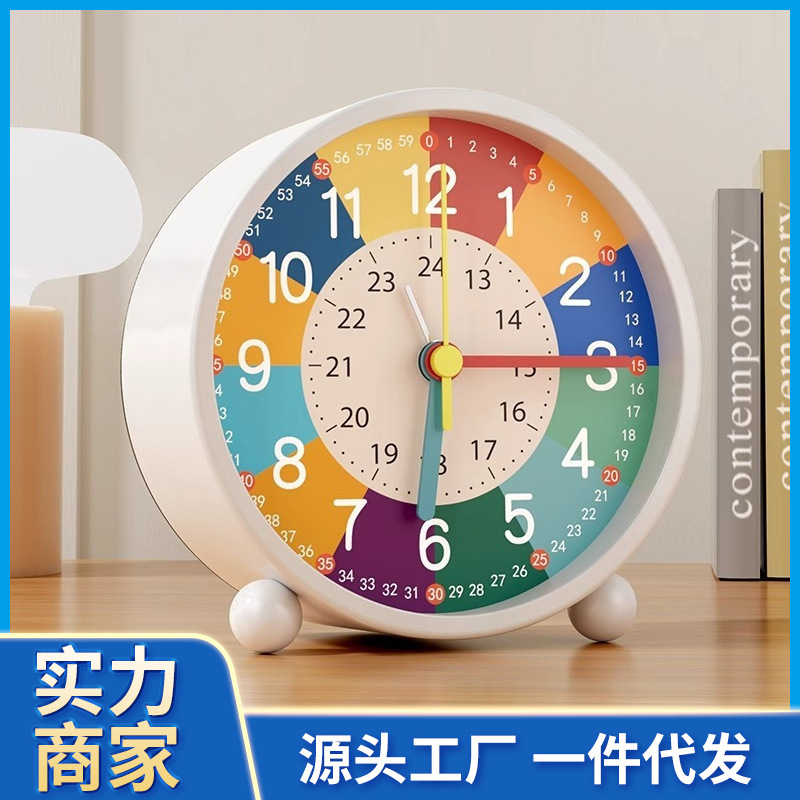 Alarm Clock for Students and Kidsren, Creative Desktop Clock Ornament, Early Education Metal Cartoon Small Alarm Clock