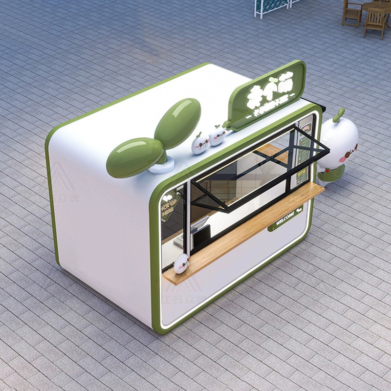 Quiosco de cabina de manzana, sala móvil, tienda de té con leche, snack bar, tienda de contenedores, quiosco, restaurante, cafetería